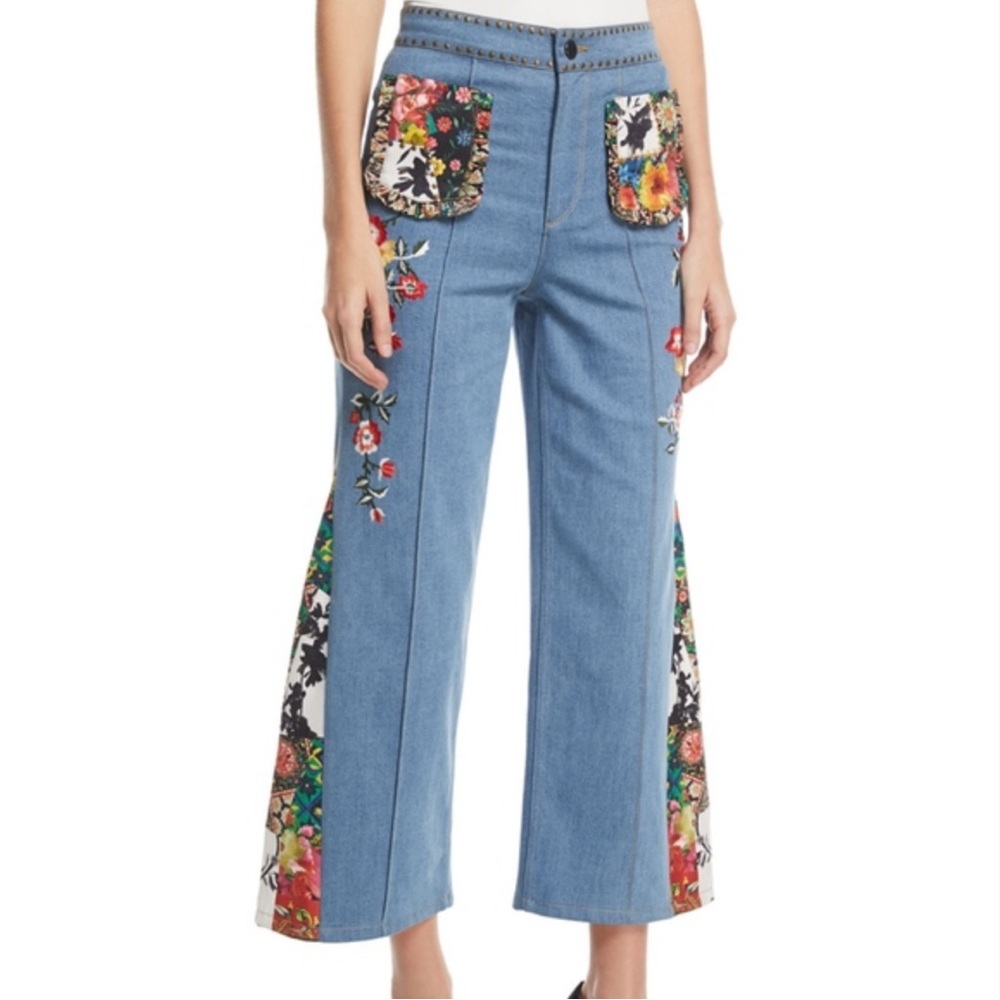 Alice and Olivia Reina patchwork 27 size jeans